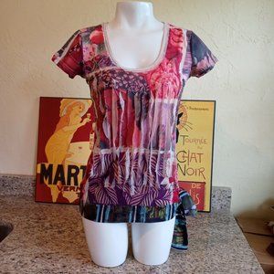 Desigual Beige Viatri Distressed Shirt